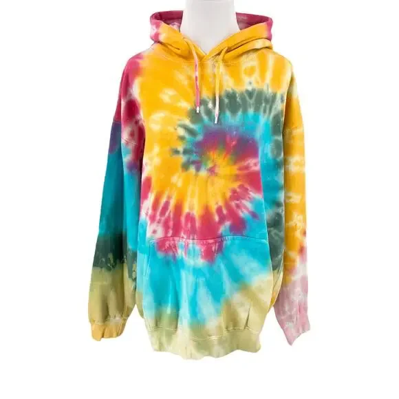La Detresse Revolve Womens Tropical Tie Dye Hoodie Sweatshirt Size Medium M - Picture 10 of 10